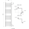 Mexen Loop Badheizkörper 1250 x 375 mm, 666 W, weiß - W129-1250-350-00-20