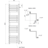 Mexen Loop Badezimmerheizkörper 1250 x 375 mm, 666 W, Anthrazit - W129-1250-350-00-66