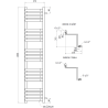 Mexen Loop badkamer radiator 1600 x 375 mm, 837 W, wit - W129-1600-350-00-20
