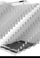 Mexen Apia cabine de douche coulissante 100 x 100 cm, transparente, chromée + receveur Plat, noir - 840-100-100-01-00-4070