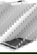 Mexen Apia skjutbar duschkabin 100 x 100 cm, transparent, krom + Flat duschkar, svart - 840-100-100-01-00-4070