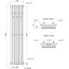 Mexen Flux radiateur de salle de bain décoratif 1500 x 360 mm, 630 W, noir - W127-1500-360-00-70