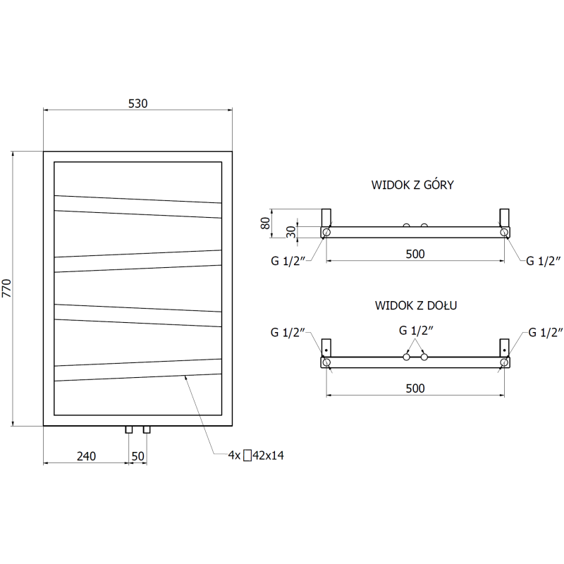 Mexen Zoom koristeellinen kylpyhuoneen lämmitin 770 x 530 mm, 275 W, valkoinen - W130-0770-530-00-20
