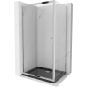 Mexen Apia kabina prysznicowa rozsuwana 110 x 90 cm, transparent, chrom + brodzik Flat, czarny - 840-110-090-01-00-4070
