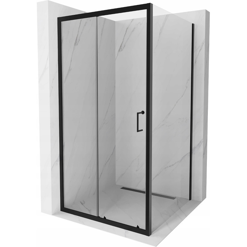 Mexen Apia Schiebeduschkabine 100 x 100 cm, transparent, schwarz - 840-100-100-70-00