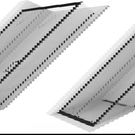 Mexen Apia skjutbar duschkabin 100 x 100 cm, transparent, svart - 840-100-100-70-00
