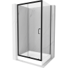 Mexen Apia cabine de douche coulissante 120 x 80 cm, transparent, noir + receveur Rio - 840-120-080-70-00-4510