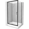 Mexen Apia schiebbare Duschkabine 120 x 80 cm, transparent, schwarz + Duschwanne Rio - 840-120-080-70-00-4510