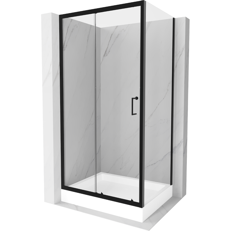 Mexen Apia cabine de douche coulissante 120 x 90 cm, transparente, noire + receveur Rio - 840-120-090-70-00-4510