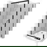 Mexen Apia cabina doccia scorrevole 90 x 90 cm, trasparente, nero + piatto Flat, bianco- 840-090-090-70-00-4010B