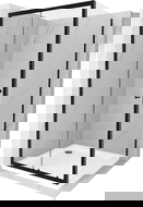 Mexen Apia cabine de duche deslizante 90 x 90 cm, transparente, preta + base de duche Flat, branca - 840-090-090-70-00-4010B