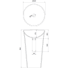 Mexen Nilda lavabo sur pied en composite 52 x 52 cm, blanc mat - 26555200