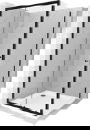 Mexen Apia schuifdouchecabine 100 x 100 cm, transparant, zwart + Flat douchebak, wit- 840-100-100-70-00-4010B