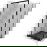 Mexen Apia douchecabine schuif 90 x 90 cm, transparant, zwart + Flat douchebak, zwart - 840-090-090-70-00-4070B