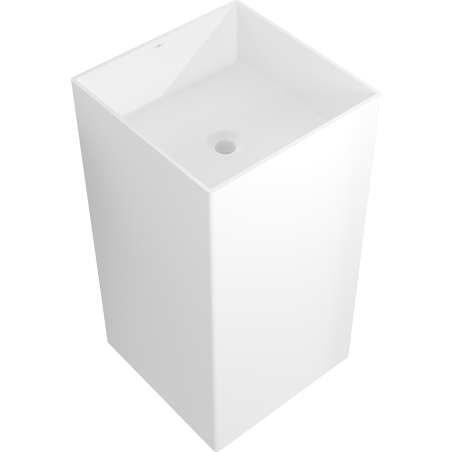 Mexen Xola-2 freistehendes Waschbecken aus Konglomerat 45 x 45 cm, weiß matt - 26594500