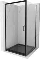 Mexen Apia klizna tuš kabina klizna 100 x 100 cm, prozirna, crna + plitica Flat, crna - 840-100-100-70-00-4070B