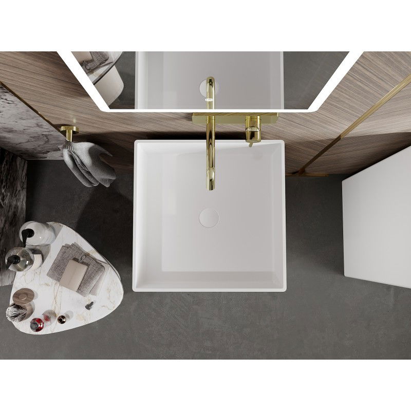 Mexen Xola-2 lavabo independiente de conglomerado 45 x 45 cm, blanco mate - 26594500