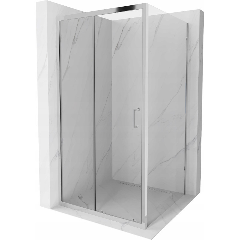Mexen Apia Schiebetür-Duschkabine 90 x 90 cm, transparent, Chrom - 840-090-090-01-00