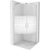 Mexen Rio cabine de duche semicircular 70 x 70 cm, faixas brancas, cromado - 863-070-070-01-20