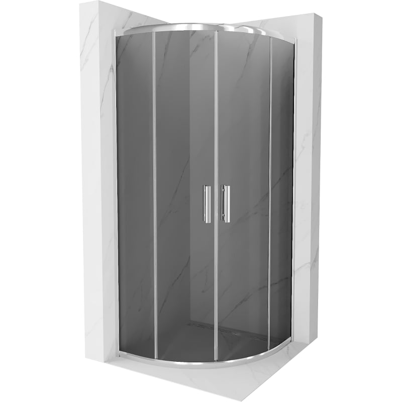 Mexen Rio semicircular shower cabin 70 x 70 cm, graphite, chrome - 863-070-070-01-40