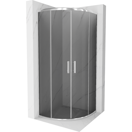 Mexen Rio cabine de douche semi-circulaire 70 x 70 cm, graphite, chrome - 863-070-070-01-40