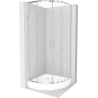 Mexen Rio Semi-Circular Shower Cabin 70 x 70 cm, Transparent, Chrome + Rio Tray, White - 863-070-070-01-00-4710