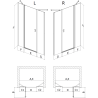 Mexen Mist Duschdrehtür 155 cm, transparent, gebürstetes Kupfer - 8A4-155-001-65-00