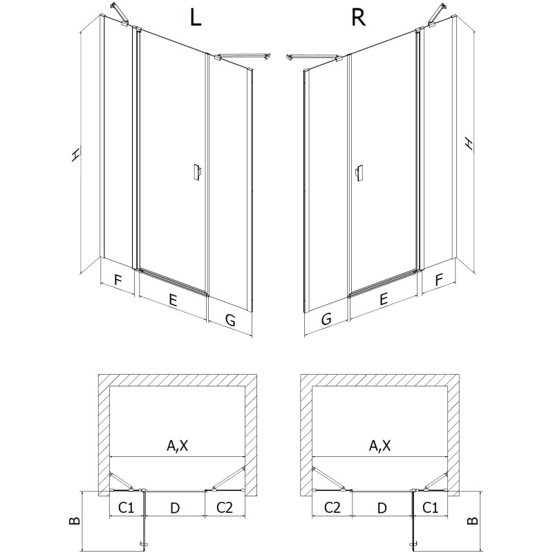 Mexen Mist pöörduksed dušiuks 160 cm, läbipaistev, harjatud vask - 8A4-160-001-65-00