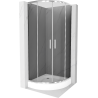 Mexen Rio cabine de douche semi-circulaire 70 x 70 cm, graphite, chrome + receveur Rio, blanc - 863-070-070-01-40-4710