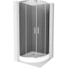 Mexen Rio halfronde douchecabine 70 x 70 cm, grafiet, chroom + Rio douchebak, wit - 863-070-070-01-40-4710