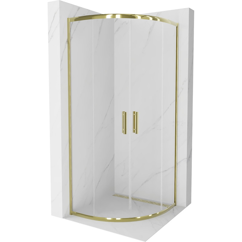Mexen Rio halvrund duschkabin 70 x 70 cm, transparent, guld - 863-070-070-50-00