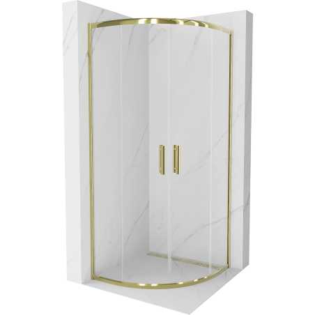 Mexen Rio halfronde douchecabine 70 x 70 cm, transparant, goud - 863-070-070-50-00