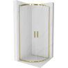 Mexen Rio halfronde douchecabine 70 x 70 cm, transparant, goud - 863-070-070-50-00
