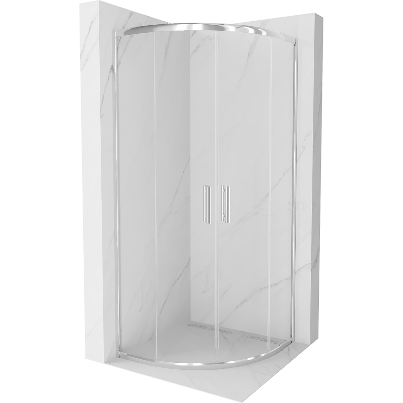 Mexen Rio cabina de duche semicircular 90 x 90 cm, transparente, cromado - 863-090-090-01-00