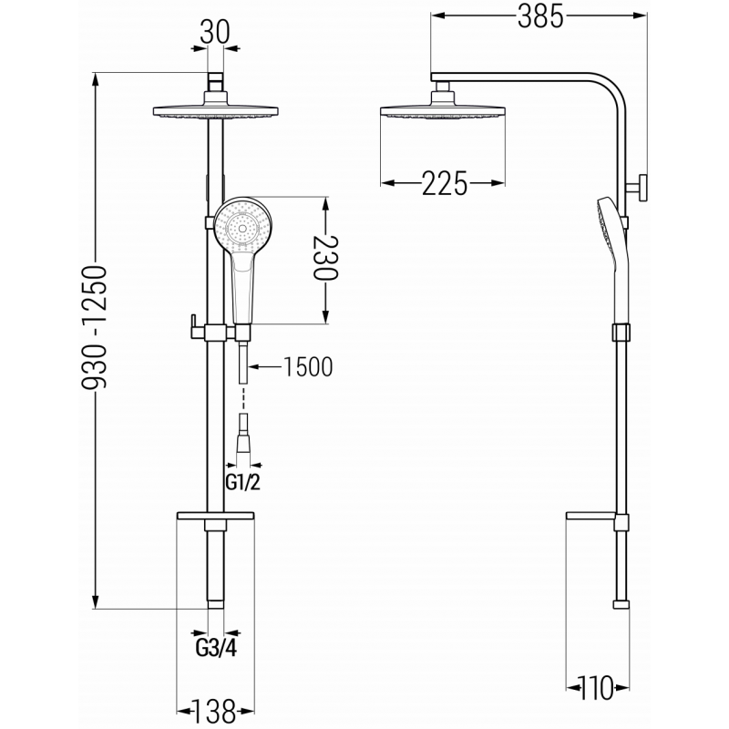 Mexen Q05 duschkolonn, vit - 798050595-20