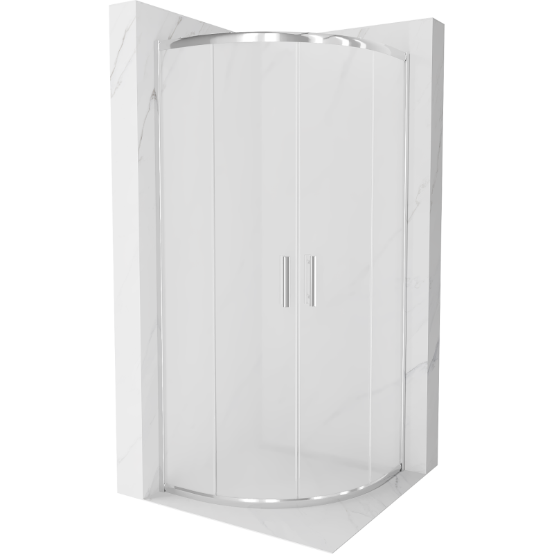 Mexen Rio cabine de duche semicircular 80 x 80 cm, fosco, cromado - 863-080-080-01-30