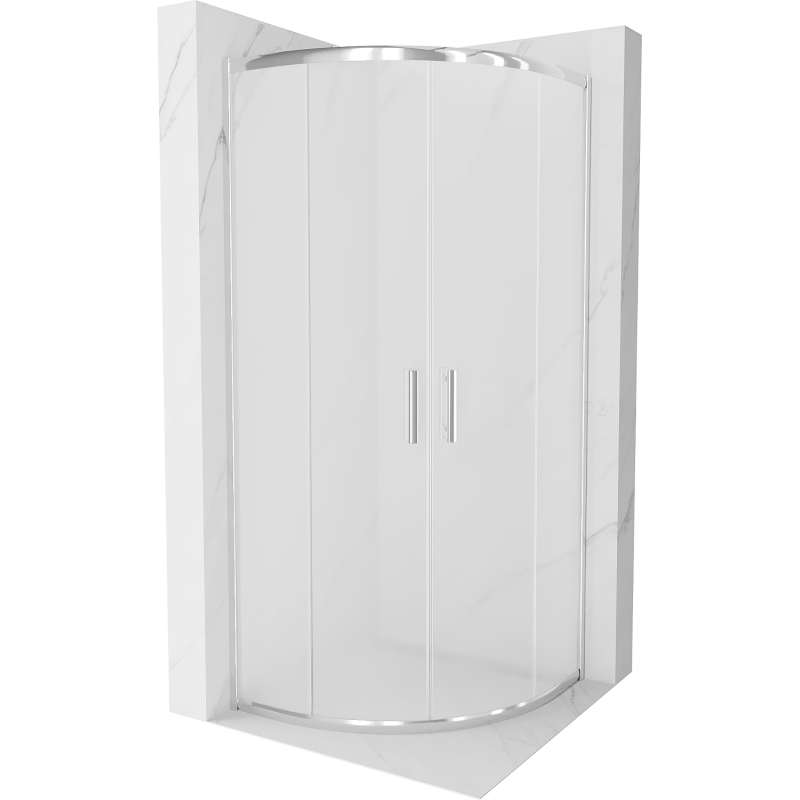 Mexen Rio halve cirkel douchecabine 80 x 80 cm, ijs, chroom - 863-080-080-01-30
