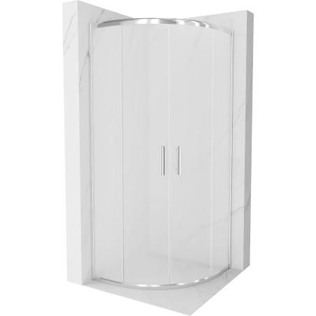 Mexen Rio halvrund duschkabin 90 x 90 cm, frost, krom - 863-090-090-01-30