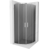 Mexen Rio semicircular shower enclosure 80 x 80 cm, graphite, chrome - 863-080-080-01-40