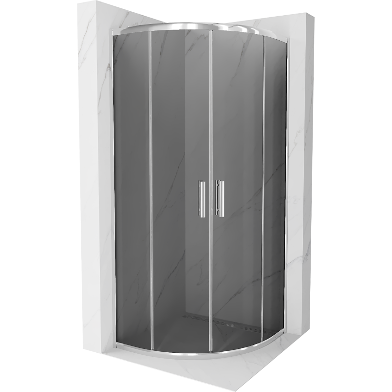 Mexen Rio cabina de ducha semicircular 90 x 90 cm, grafito, cromo - 863-090-090-01-40