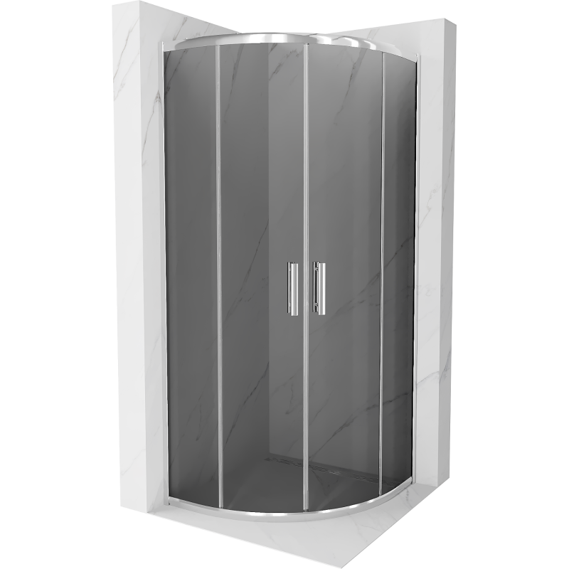 Mexen Rio halfronde douchecabine 90 x 90 cm, grafiet, chroom - 863-090-090-01-40