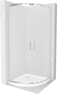 Mexen Rio cabine de duche semicircular 80 x 80 cm, fosco, cromado + base de duche Flat, branco - 863-080-080-01-30-4110
