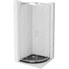 Mexen Rio cabine de douche semi-circulaire 80 x 80 cm, transparent, chrome + receveur Flat, noir - 863-080-080-01-00-4170