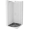 Mexen Rio cabine de douche semi-circulaire 80 x 80 cm, transparente, chrome + receveur Flat, noir - 863-080-080-01-00-4170