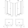 Mexen Mist L Duschdrehtür rechts 135 cm, schwarzer Rahmen, schwarz - 8A4L-135-001-70-70-P