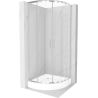 Mexen Rio halfcirkelvormige douchecabine 90 x 90 cm, transparant, chroom + Rio douchebak, wit - 863-090-090-01-00-4710