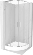 Mexen Rio cabine de douche quart de cercle 90 x 90 cm, transparent, chrome + receveur Rio, blanc - 863-090-090-01-00-4710