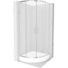 Mexen Rio cabine de douche quart de cercle 90 x 90 cm, givre, chrome + receveur Rio, blanc - 863-090-090-01-30-4710