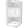 Mexen Rio cabina de ducha semicircular 70 x 70 cm, rayas blancas, cromo + plato de ducha , blanco - 863-070-070-01-20-4710