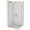 Mexen Rio cabine de douche semi-circulaire 80 x 80 cm, transparent, doré - 863-080-080-50-00